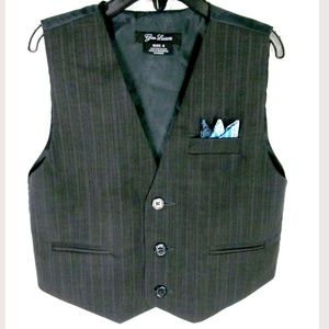 Gino Lussari Boy's Vest Size 4 Gray Striped